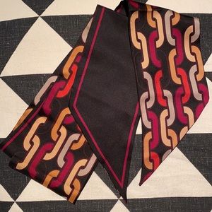 Gorgeous Retro Mod Charlotte Sparre Silk Interlocking Chain Link Vintage Scarf